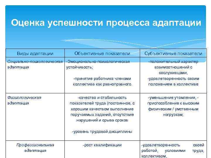 План контроля и оценки работы нового сотрудника