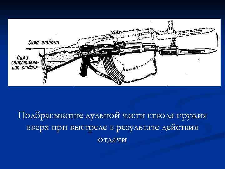 Подбрасывание дульной части ствола оружия вверх при выстреле в результате действия отдачи 