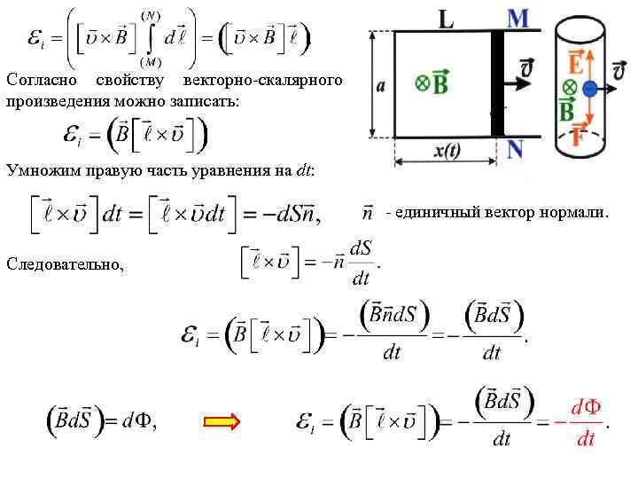Согласно свойству векторно-скалярного произведения можно записать: Умножим правую часть уравнения на dt: - единичный