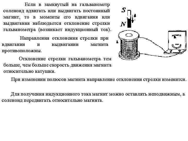 На рисунке показан постоянный магнит и соленоид