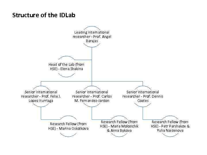 Structure of the IDLab Leading international researcher - Prof. Angel Barajas Head of the