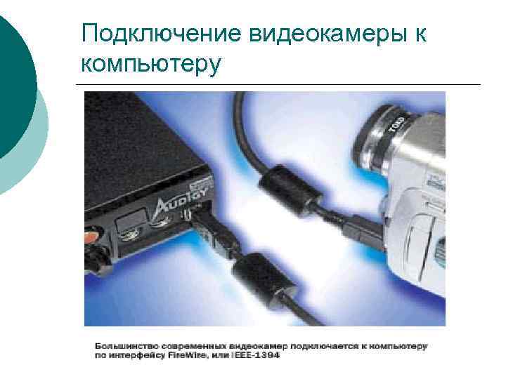 Подключение видеокамеры к компьютеру 
