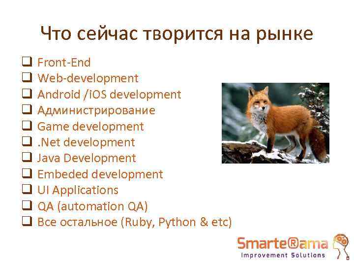 Что сейчас творится на рынке q Front-End q Web-development q Android /i. OS development