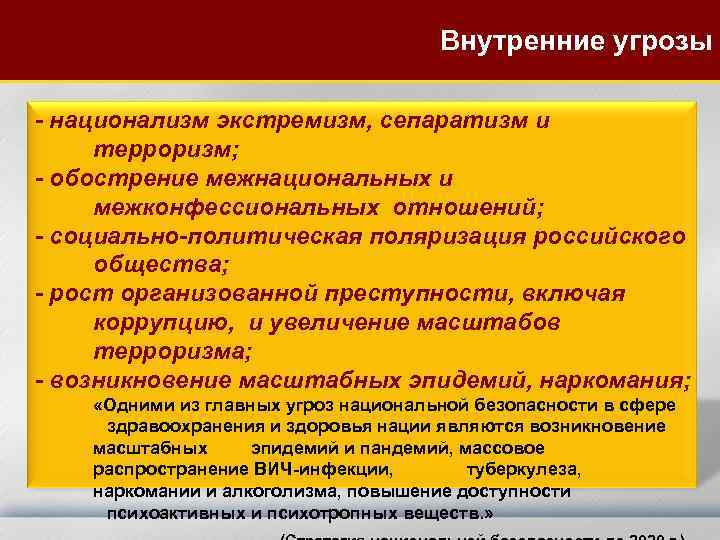 Экстремизм как угроза национальной безопасности россии презентация