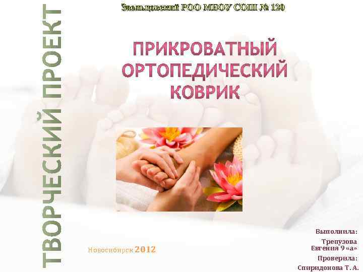 Заельцовский РОО МБОУ СОШ № 120 Новосибирск 2012 Выполнила: Трепузова Евгения 9 «а» Проверила: