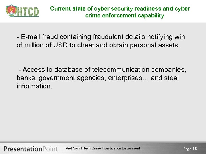 Current state of cyber security readiness and cyber crime enforcement capability - E-mail fraud