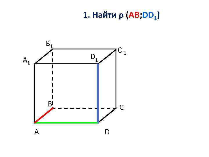 1. Найти ρ (AB; DD 1) B 1 C 1 D 1 A 1