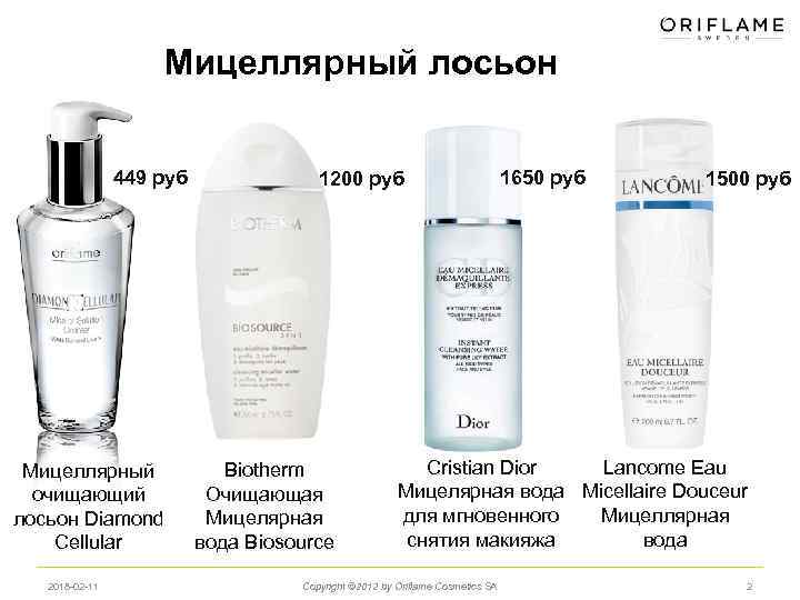 Мицеллярный лосьон 449 руб Мицеллярный очищающий лосьон Diamond Cellular 2018 -02 -11 1200 руб