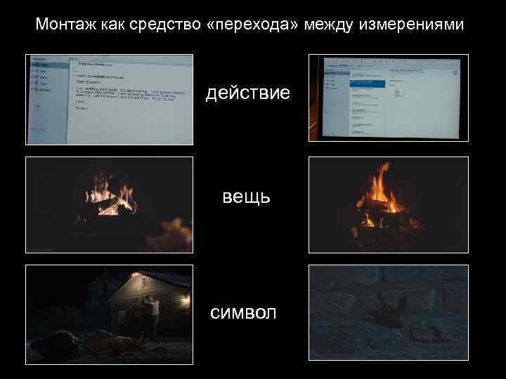 Монтаж как средство «перехода» между измерениями действие вещь символ 