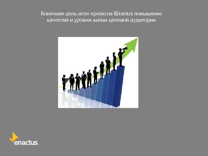 Конечная цель всех проектов Enactus повышение качества и уровня жизни целевой аудитории 