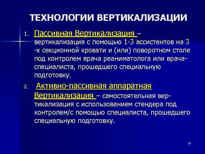 ТЕХНОЛОГИИ ВЕРТИКАЛИЗАЦИИ 1. Пассивная Вертикализация – вертикализация с помощью 1 -3 ассистентов на 3