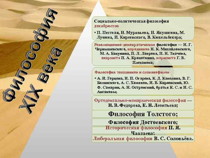 Фи ло XIX со ве фи я ка Социально-политическая философия декабристов • П. Пестеля,