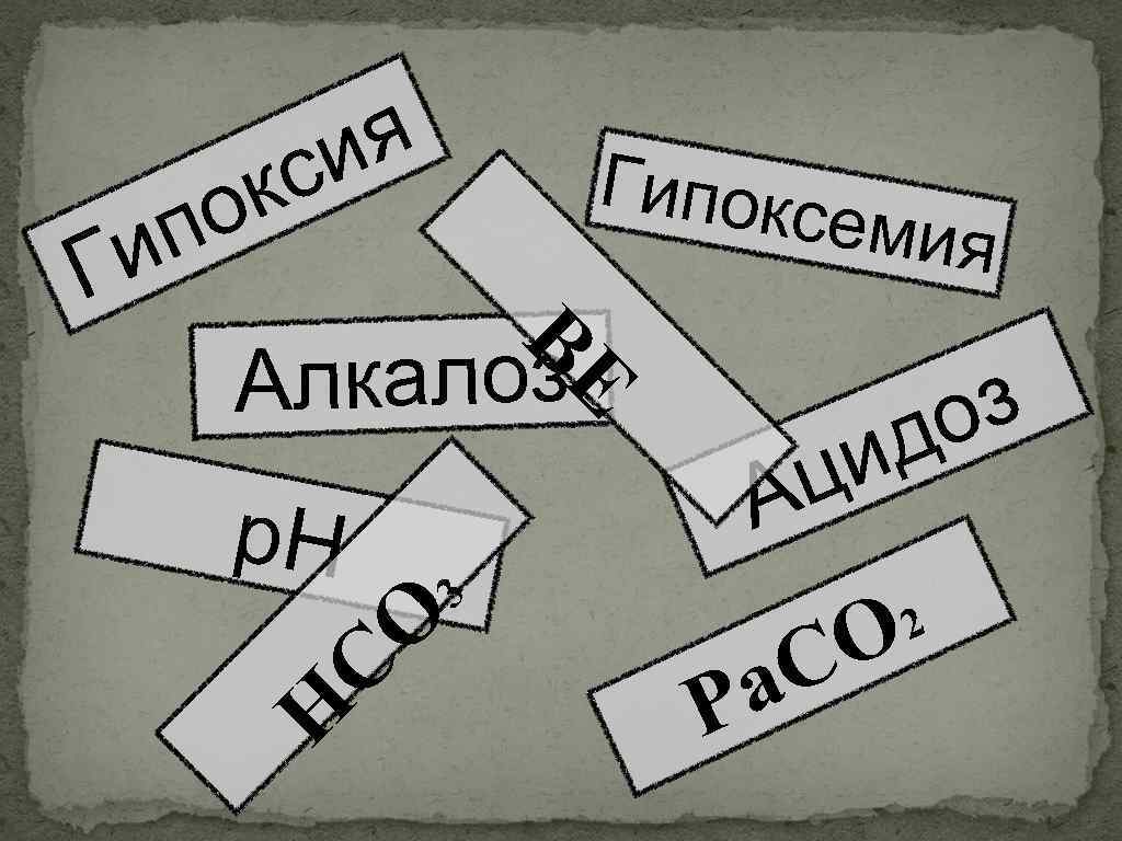 Гипокс емия ВЕ Алкалоз з о д и ц А О С C O