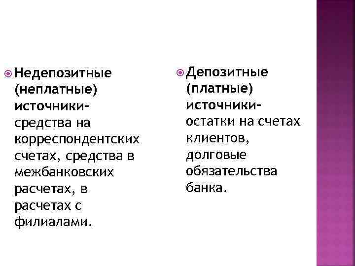  Недепозитные (неплатные) источникисредства на корреспондентских счетах, средства в межбанковских расчетах, в расчетах с