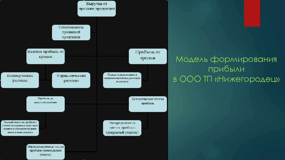 Модель формирования прибыли в ООО ТП «Нижегородец» 