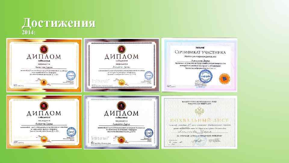 Достижения 2014: 