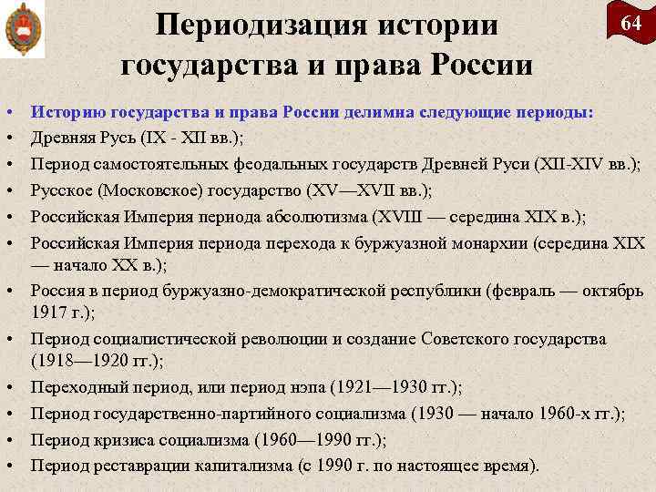 История государства и права россии в схемах и таблицах