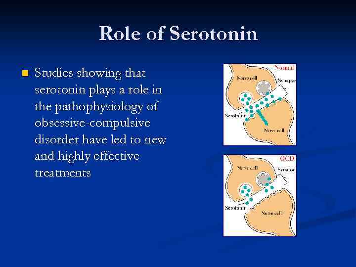 Role of Serotonin n Studies showing that serotonin plays a role in the pathophysiology