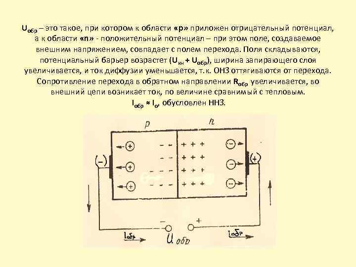 Полярность прямого напряжения на p n переходе соответствует рисунку