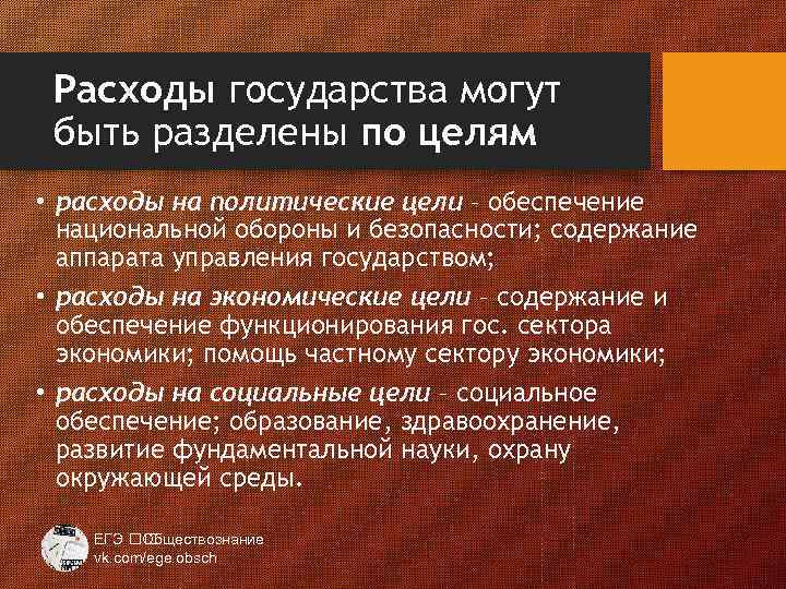 Цели потребления