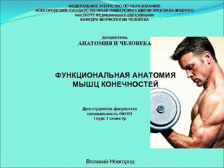 ФЕДЕРАЛЬНОЕ АГЕНТСТВО ПО ОБРАЗОВАНИЮ НОВГОРОДСКИЙ ГОСУДАРСТВЕННЫЙ УНИВЕРСИТЕТ ИМЕНИ ЯРОСЛАВА МУДРОГО ИНСТИТУТ МЕДИЦИНСКОГО ОБРАЗОВАНИЯ КАФЕДРА