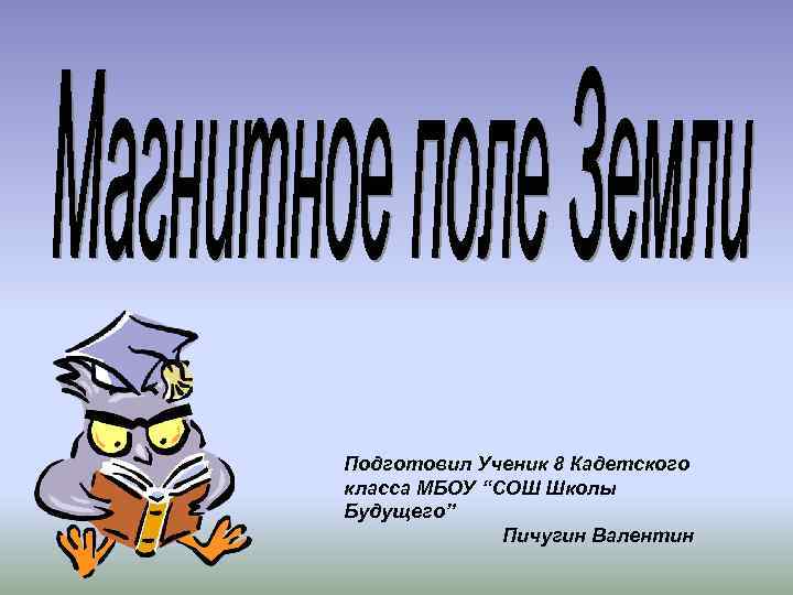 Подготовил Ученик 8 Кадетского класса МБОУ “СОШ Школы Будущего” Пичугин Валентин 