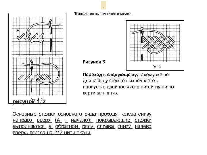 . Технология выполнения изделий. Рисунок 3 Переход к следующему, такому же по длине ряду