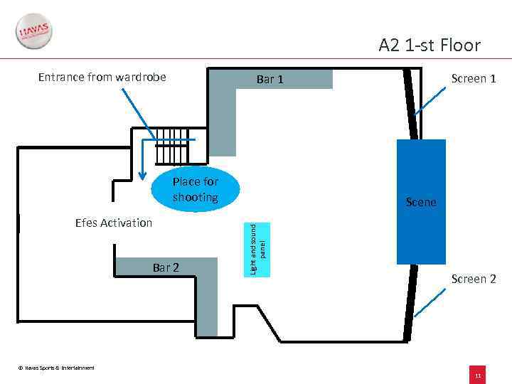 A 2 1 -st Floor Entrance from wardrobe Screen 1 Bar 1 Place for
