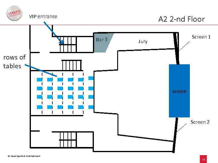 VIP entrance A 2 2 -nd Floor Bar 3 Screen 1 Jury rows of