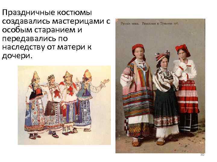 Праздничные костюмы создавались мастерицами с особым старанием и передавались по наследству от матери к