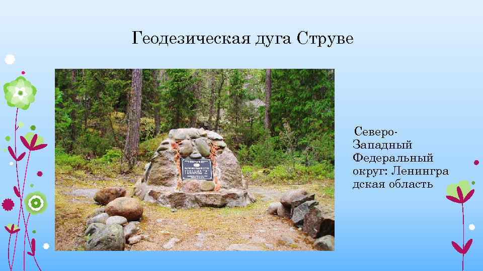 Геодезическая дуга Струве Северо. Западный Федеральный округ: Ленингра дская область 