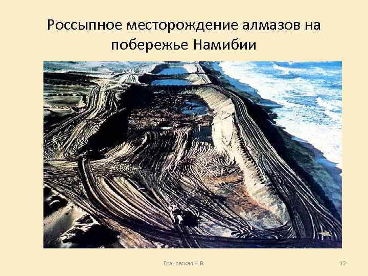 Россыпное месторождение алмазов на побережье Намибии Грановская Н. В. 12 