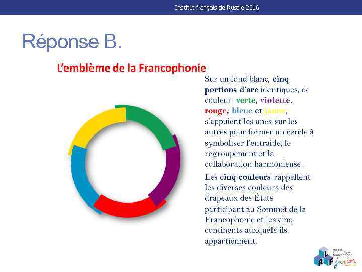 Institut français de Russie 2016 Réponse B. 