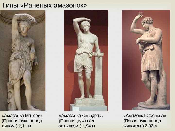 Типы «Раненых амазонок» «Амазонка Матери» (Правая рука перед лицом. ) 2, 11 м «Амазонка