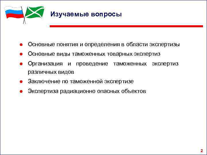 Изучаемые вопросы ● Основные понятия и определения в области экспертизы ● Основные виды таможенных