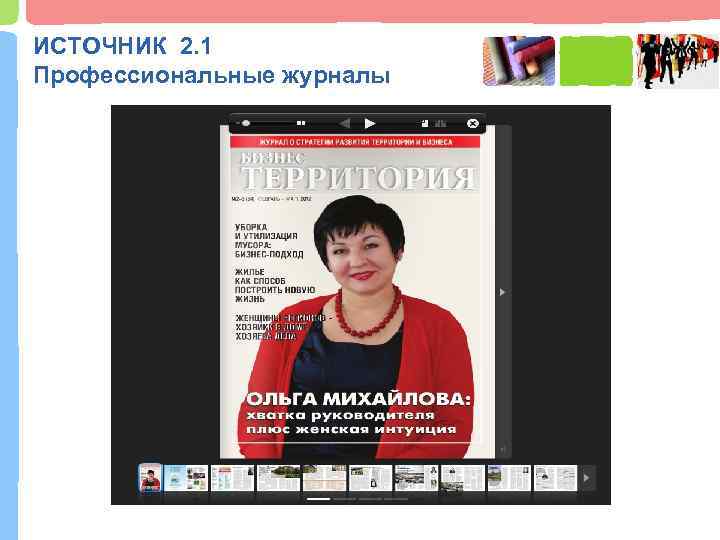 ИСТОЧНИК 2. 1 Профессиональные журналы 