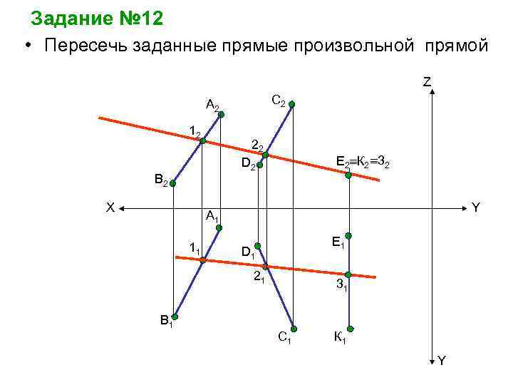 Постройте прямую заданную. Заданные прямые. Построить проекции прямой d, пересекающей заданные прямые a, b, c.. Пересечь прямые произвольной прямой. Пересечь заданные прямые прямой MN.