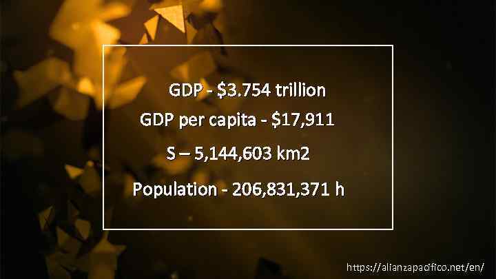 GDP - $3. 754 trillion GDP per capita - $17, 911 S – 5,