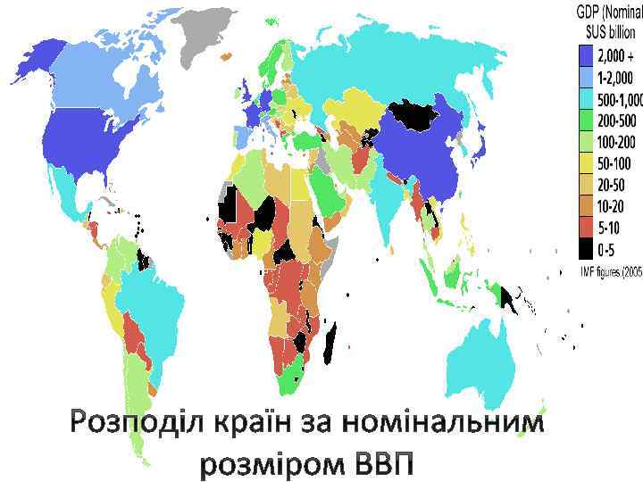 Розподіл країн за номінальним розміром ВВП 