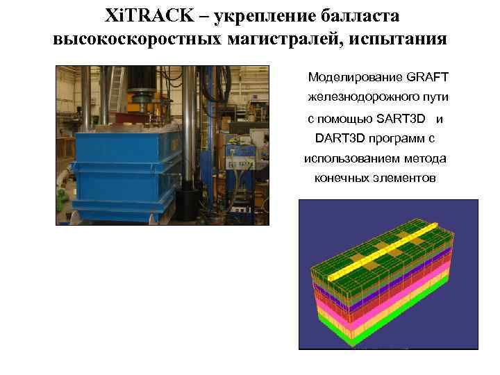 Xi. TRACK – укрепление балласта высокоскоростных магистралей, испытания Моделирование GRAFT железнодорожного пути с помощью