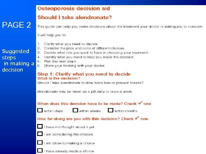 PAGE 2 Suggested steps in making a decision 