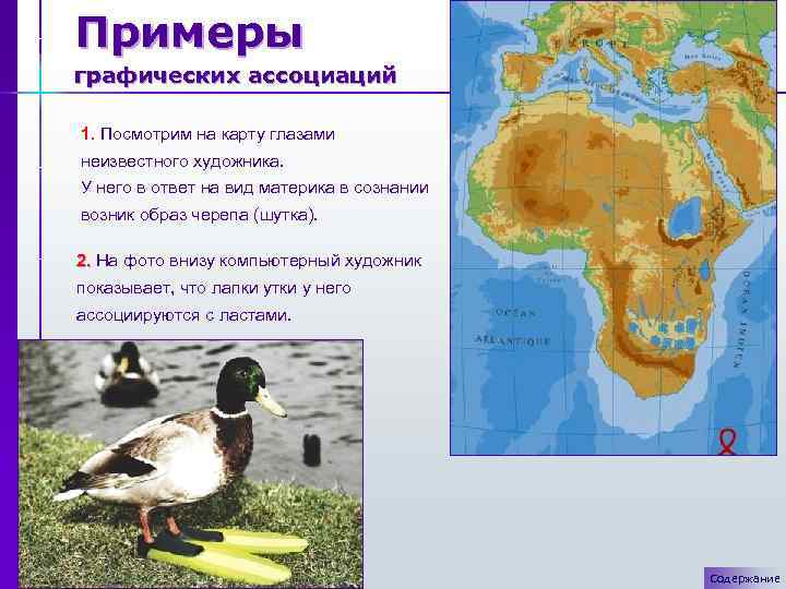 Примеры графических ассоциаций 1. Посмотрим на карту глазами неизвестного художника. У него в ответ