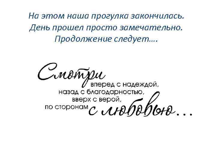 На этом наша прогулка закончилась. День прошел просто замечательно. Продолжение следует…. 