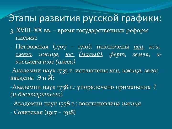 Эволюция русского письма проект