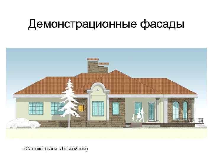 Демонстрационные фасады «Салюж» (баня с бассейном) 