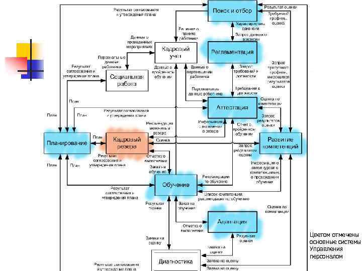 Цветом отмечены основные системы Управления персоналом 
