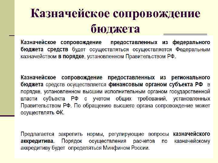 Казначейское сопровождение бюджета 