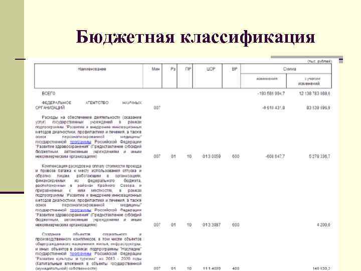 Бюджетная классификация 