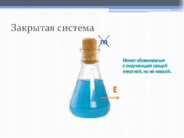 Может обмениваться с окружающей средой энергией, но не массой. 