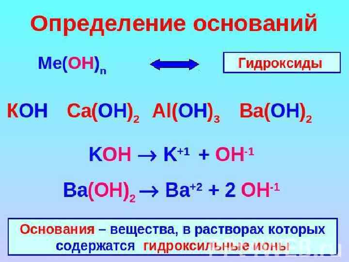 Основания установления. Химические вещества основания. Химия 8 класс основания их классификация. Вещества основания в химии. Как определить основание в химии.